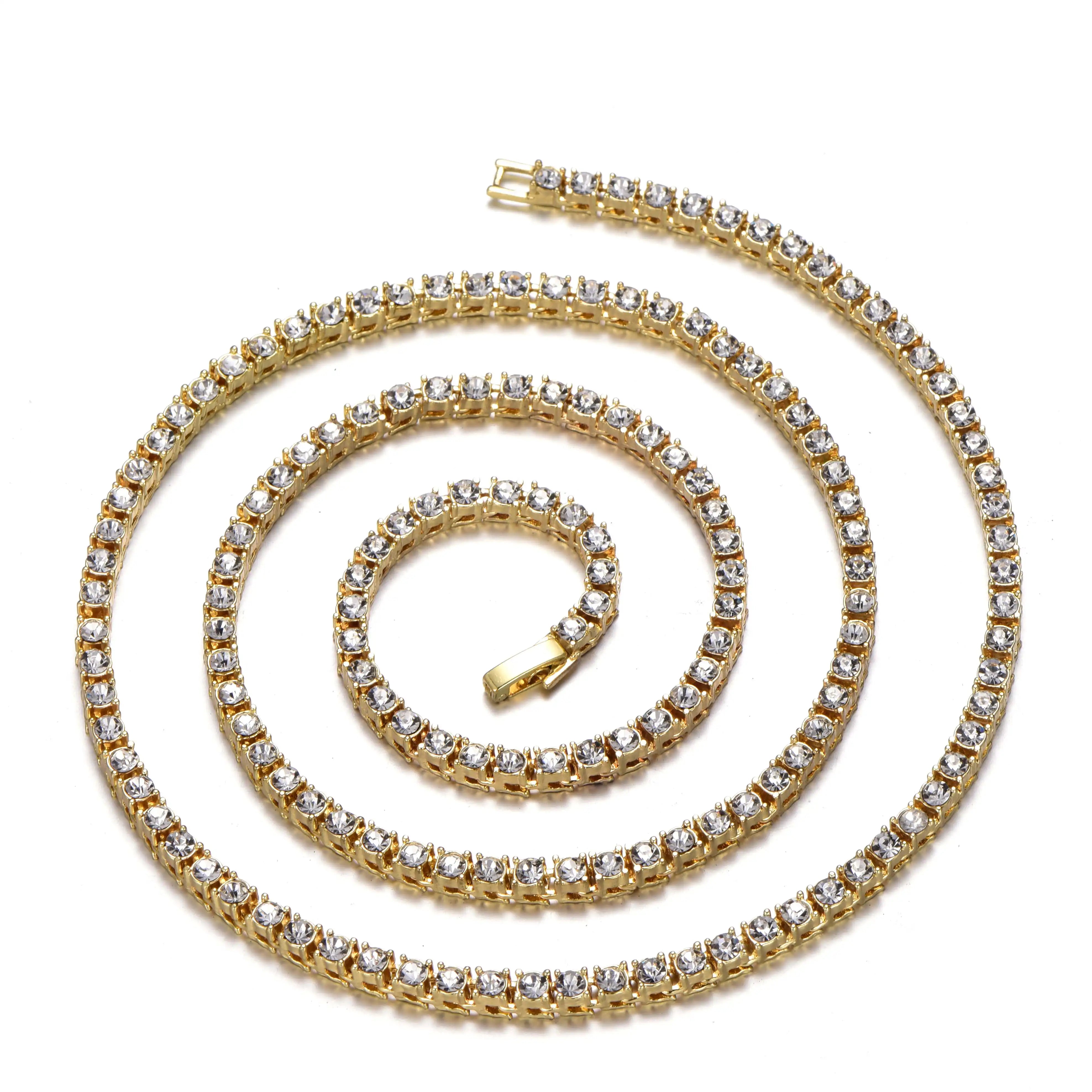 Iced Out 4MM Tennis Chain Bracelet & Necklace – Hip-Hop Luxury Jewelry