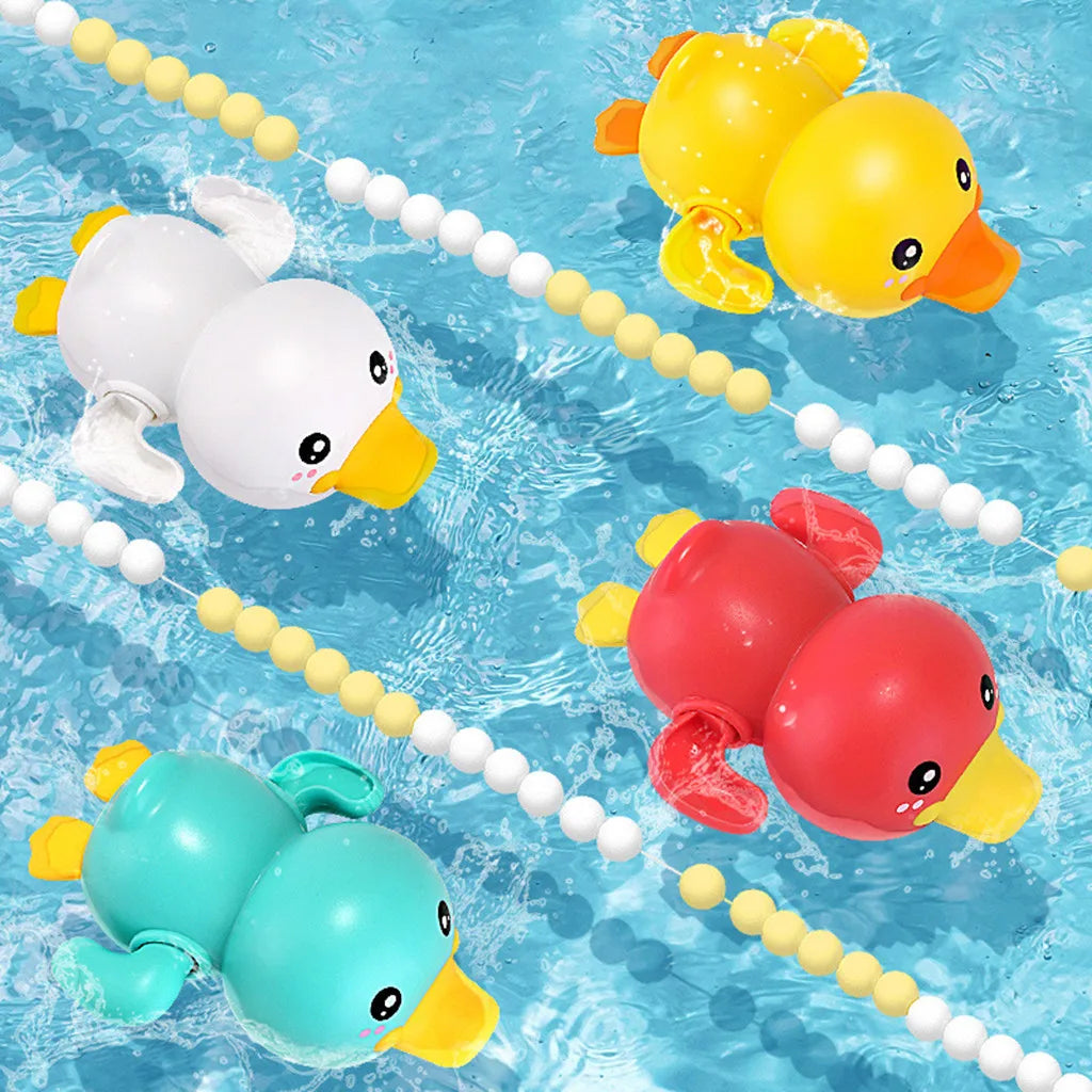 New Summer Bathroom - Baby Bath Shower Toy with Swimming Clock and Cute Floating Duck for Kids