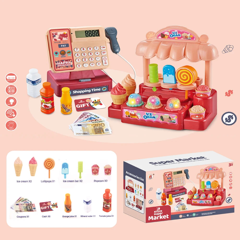 Kids' Supermarket Cash Register – Fun &amp; Educational Toy for Girls!