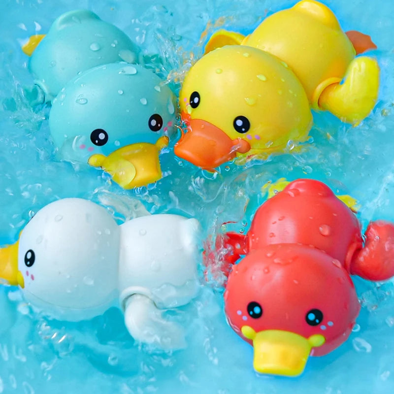 New Summer Bathroom - Baby Bath Shower Toy with Swimming Clock and Cute Floating Duck for Kids