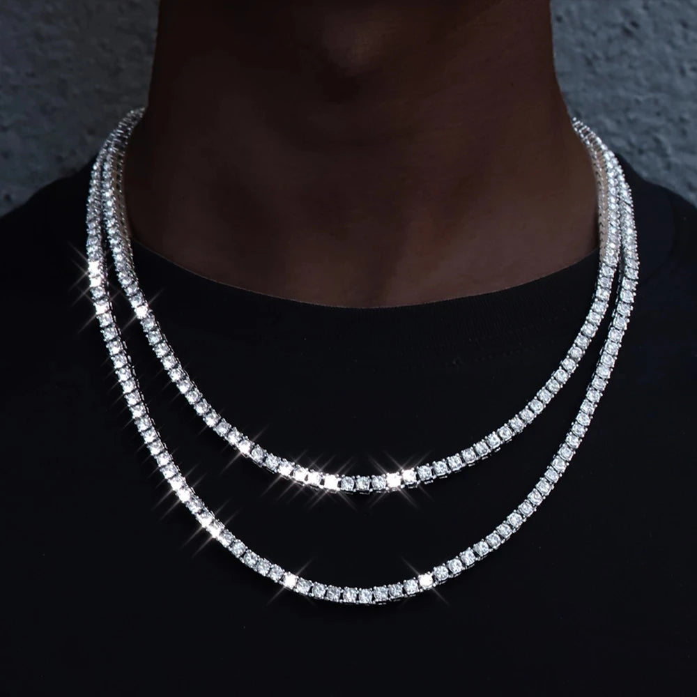 Iced Out 4MM Tennis Chain Bracelet & Necklace – Hip-Hop Luxury Jewelry