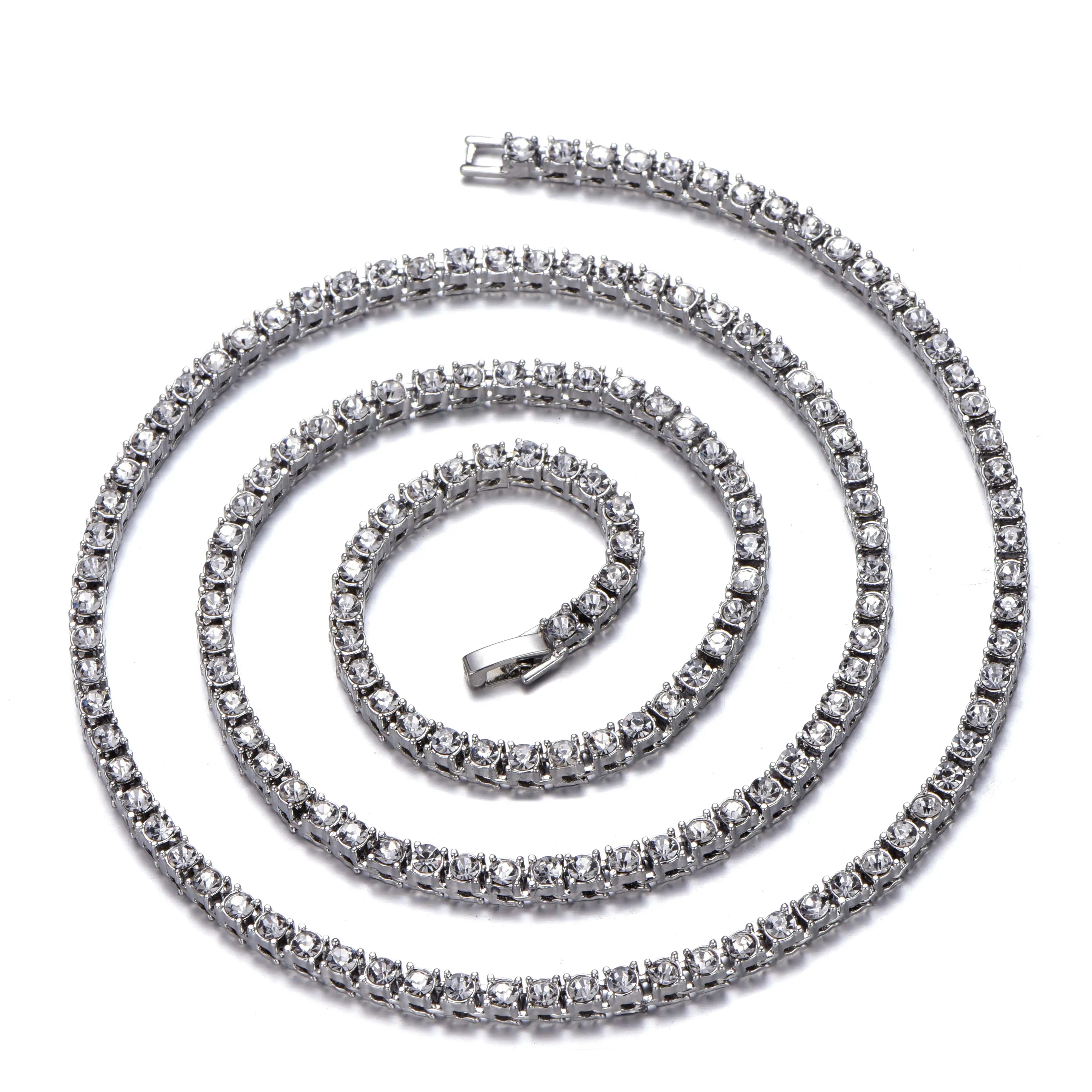 Iced Out 4MM Tennis Chain Bracelet & Necklace – Hip-Hop Luxury Jewelry