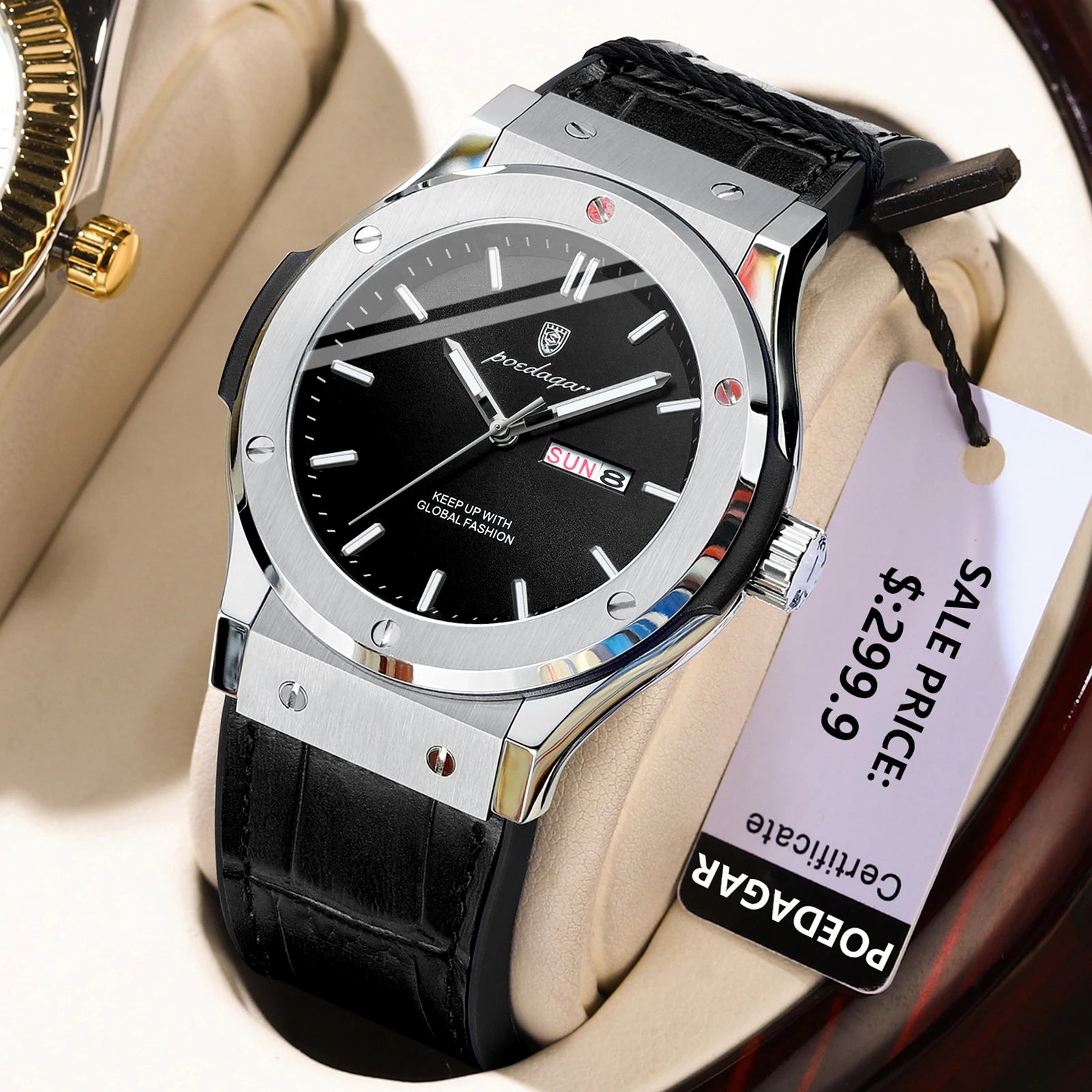 POEDAGAR Men's Fashion Quartz Watch – Stylish & Waterproof