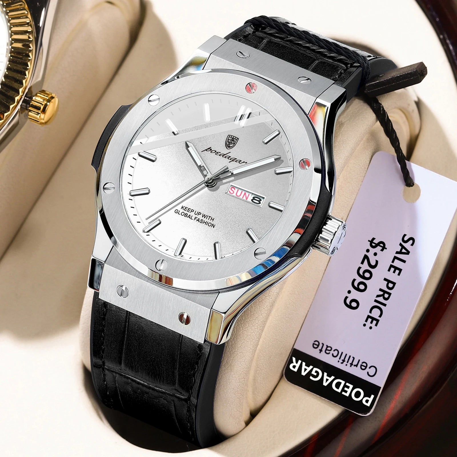 POEDAGAR Men's Fashion Quartz Watch – Stylish & Waterproof