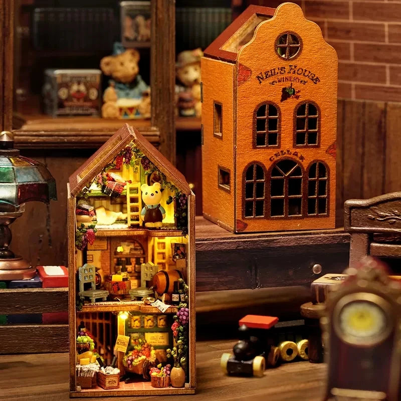 DIY Mini Rabbit Town Doll House – Wooden Miniature Building Kit with Furniture!