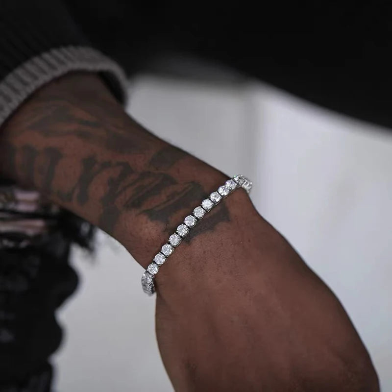 Hip-Hop Iced Out Tennis Bracelet – Stylish Streetwear Jewelry