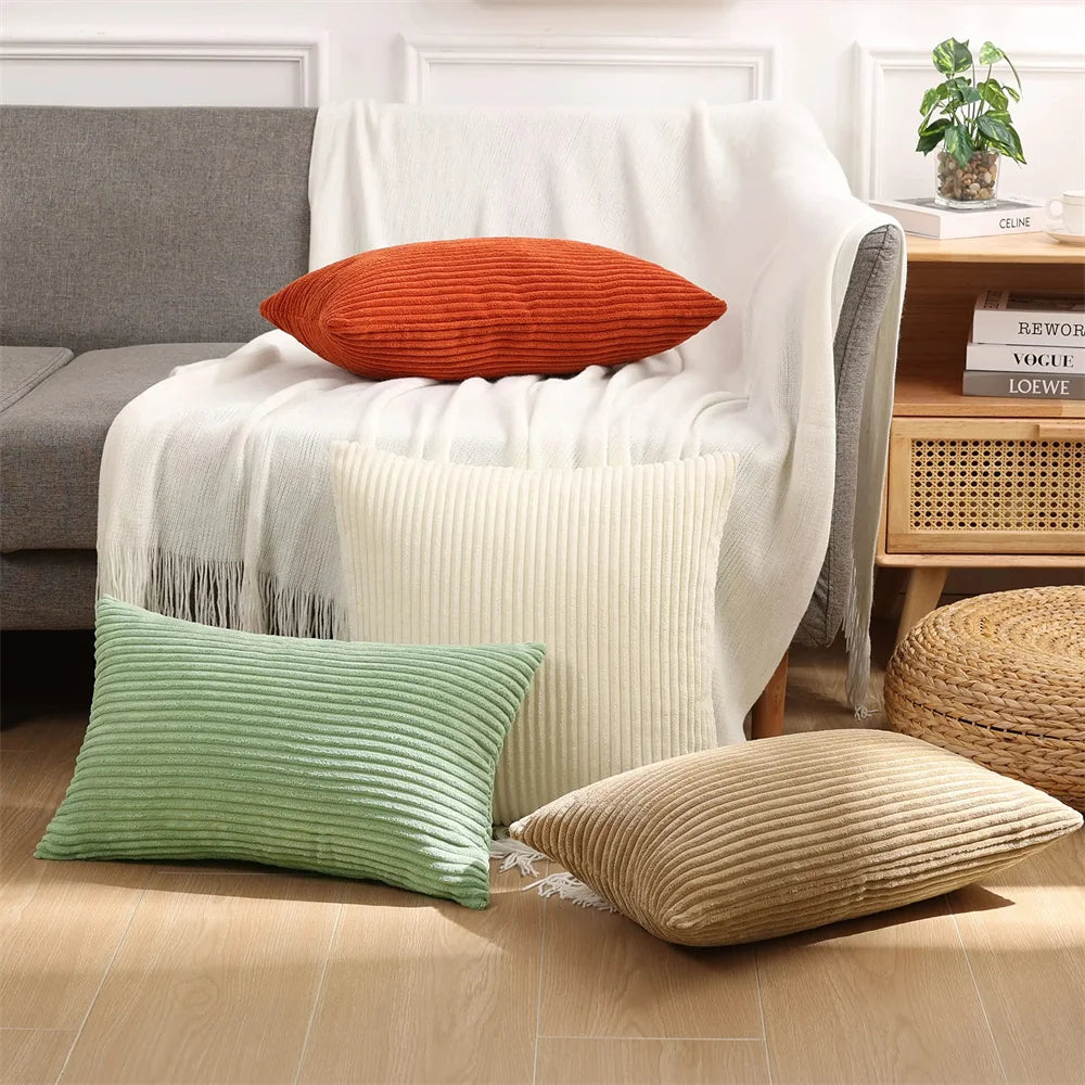 Olanly Corduroy Cushion Cover – Soft & Luxurious Home Décor