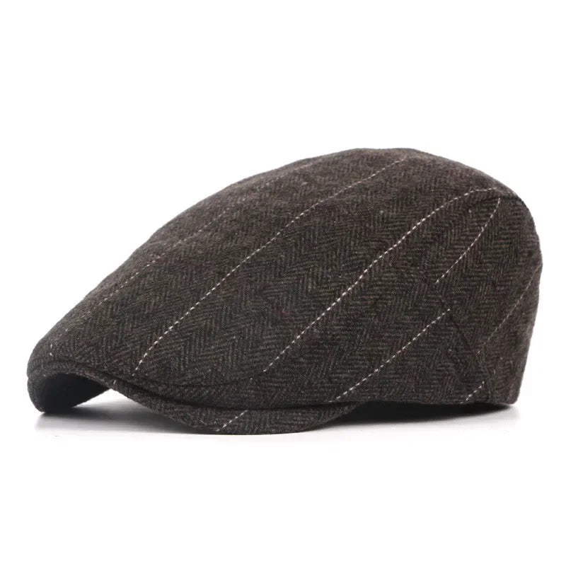 Men’s Fashion Beret – Classic Wool Flat Cap for Autumn & Winter