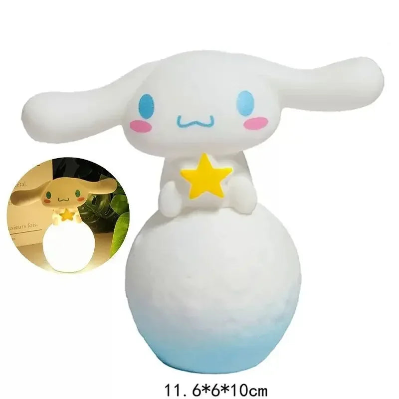 Miniso Hello Kitty Night Light - Luminous Bedside Lamp for Kids - Cute Anime Characters Kuromi and Cinnamoroll