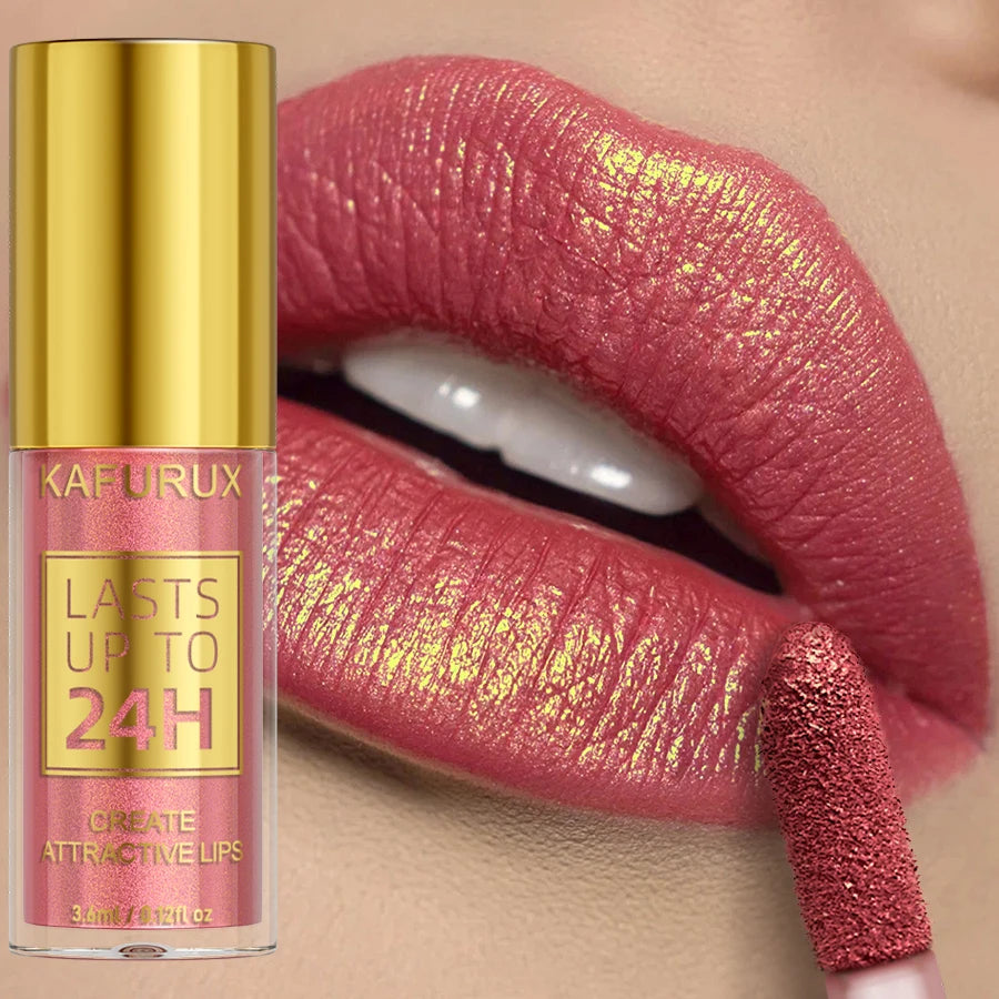 14 Colors Glitter Metallic Lip Gloss – Long-Lasting Waterproof Liquid Lipstick & Lip Tint