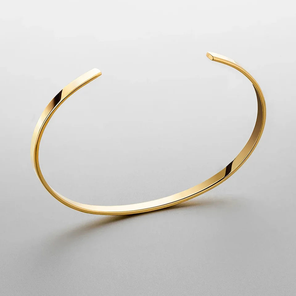 4mm Titanium Steel Open Bangle – Minimalist & Stylish Men’s Bracelet