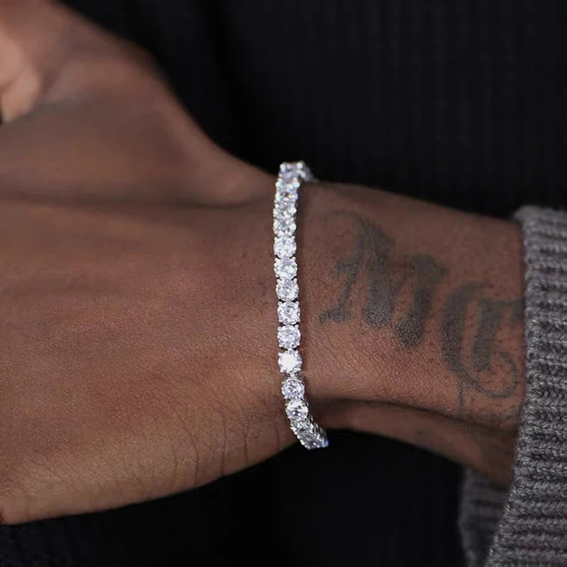 Hip-Hop Iced Out Tennis Bracelet – Stylish Streetwear Jewelry