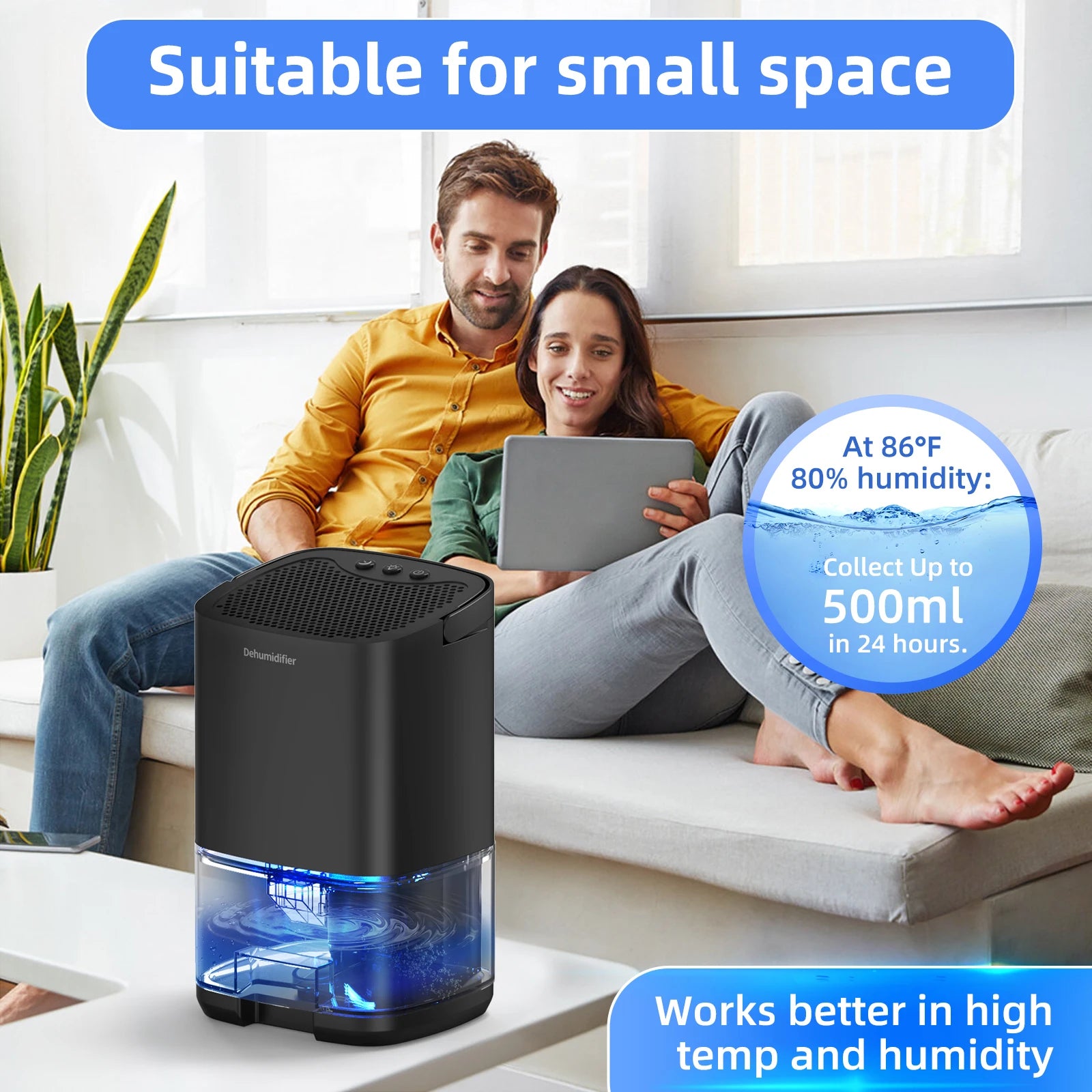 1000ML Portable Dehumidifier – Say Goodbye to Damp & Mold