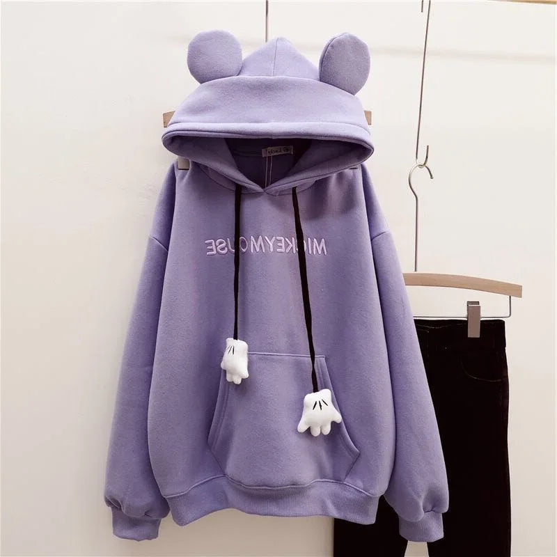 Kawaii Cartoon Hoodie for Women – Loose Harajuku Style Pullover Sweatshirt