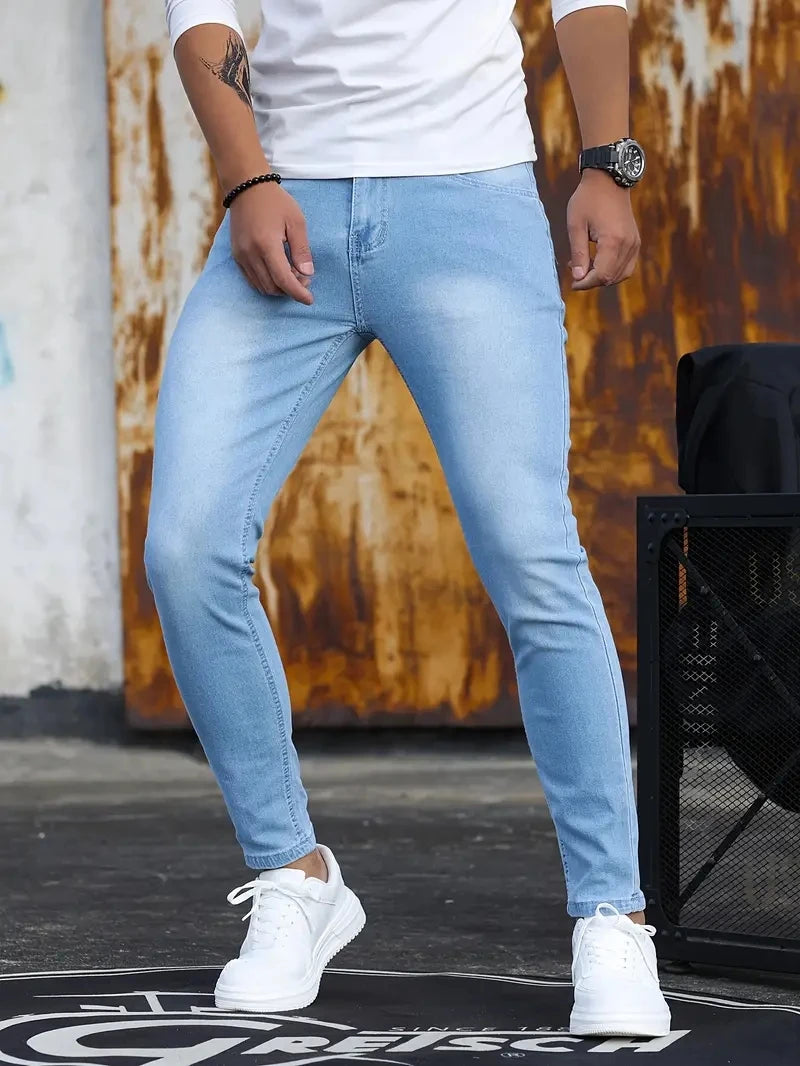 Men’s Retro Slim-Fit Stretch Jeans – Stylish & Comfortable Denim