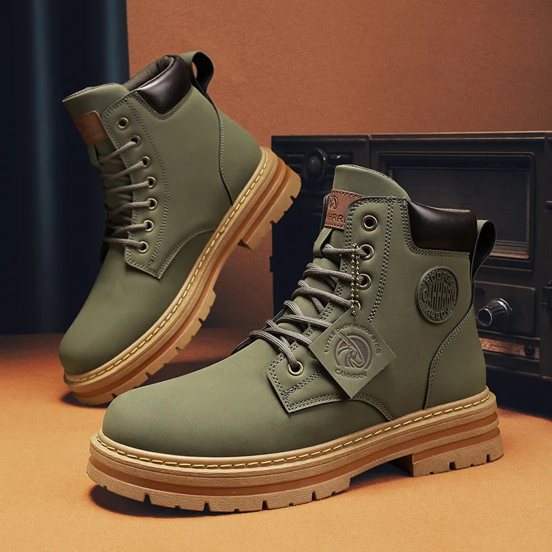 Men’s Retro High-Top Boots – Stylish & Durable Winter Footwear