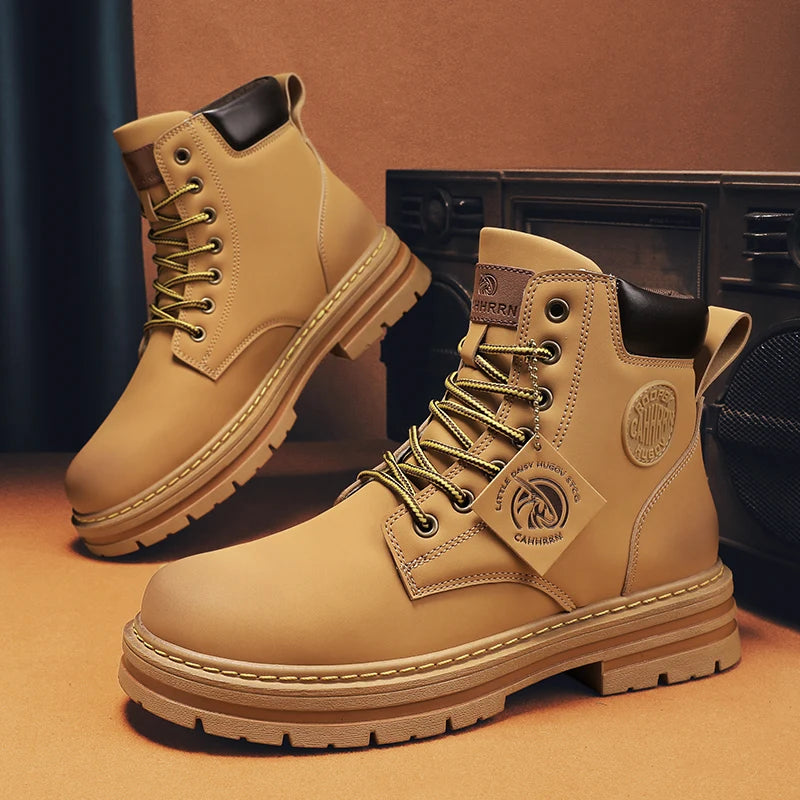 Men’s Retro High-Top Boots – Stylish & Durable Winter Footwear