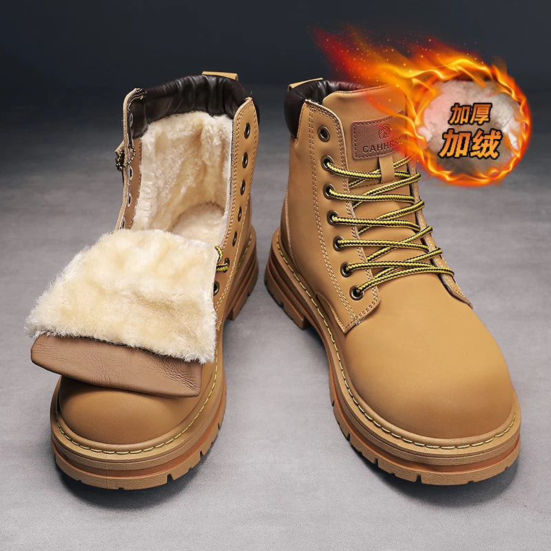 Men’s Retro High-Top Boots – Stylish & Durable Winter Footwear