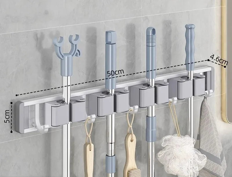 Wall-Mounted Mop &amp; Broom Holder – Strong & Space-Saving Organizer