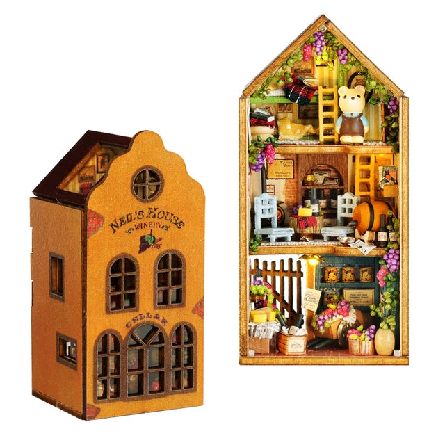 DIY Mini Rabbit Town Doll House – Wooden Miniature Building Kit with Furniture!