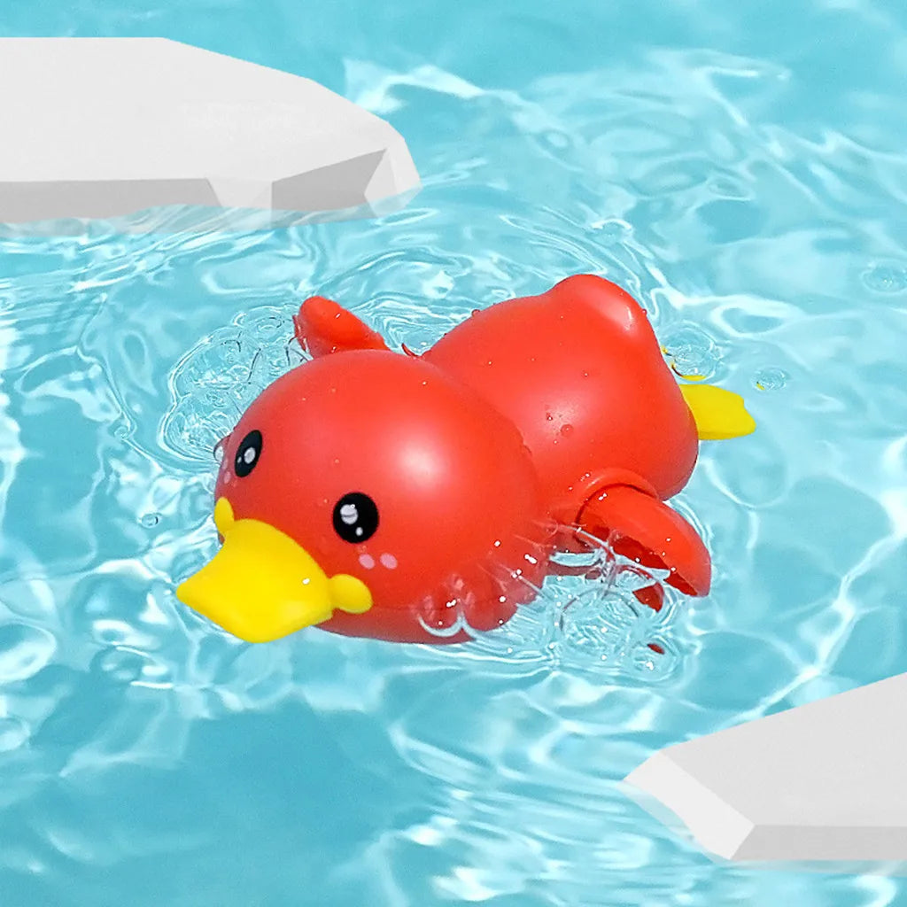 New Summer Bathroom - Baby Bath Shower Toy with Swimming Clock and Cute Floating Duck for Kids