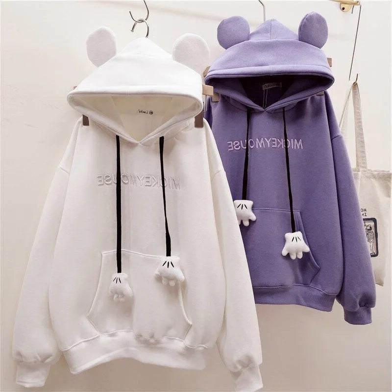 Kawaii Cartoon Hoodie for Women – Loose Harajuku Style Pullover Sweatshirt