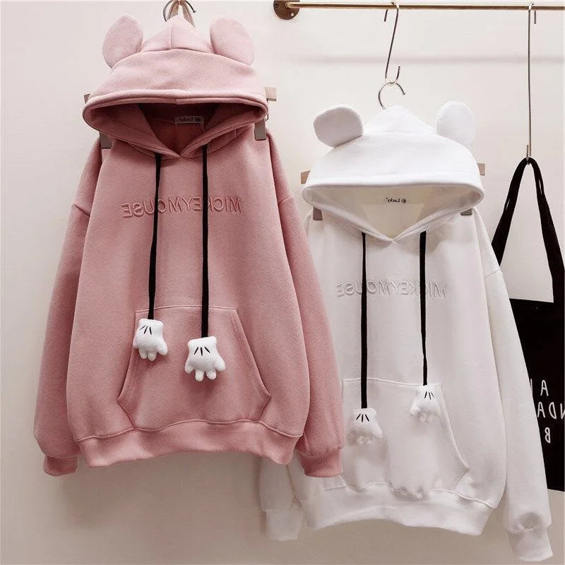 Kawaii Cartoon Hoodie for Women – Loose Harajuku Style Pullover Sweatshirt