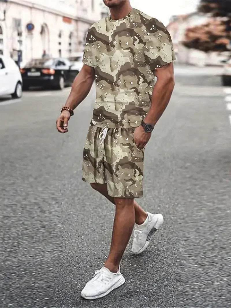 2024 Men's 3D Printed Beach Shorts Set – Trendy Hip-Hop Summer Outfit