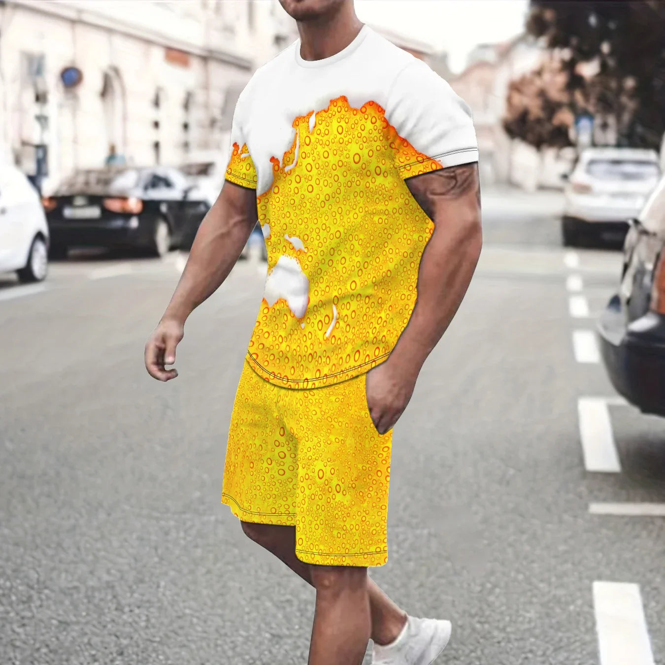 2024 Men's 3D Printed Beach Shorts Set – Trendy Hip-Hop Summer Outfit