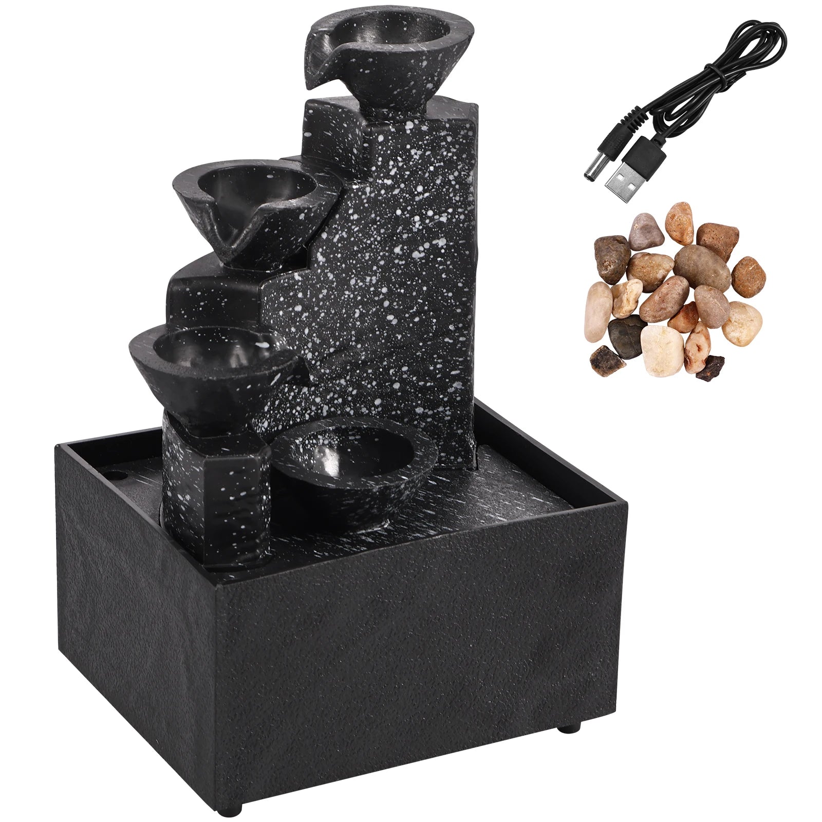 Desktop Waterfall Decoration – Relaxing Tabletop Fountain Ornament