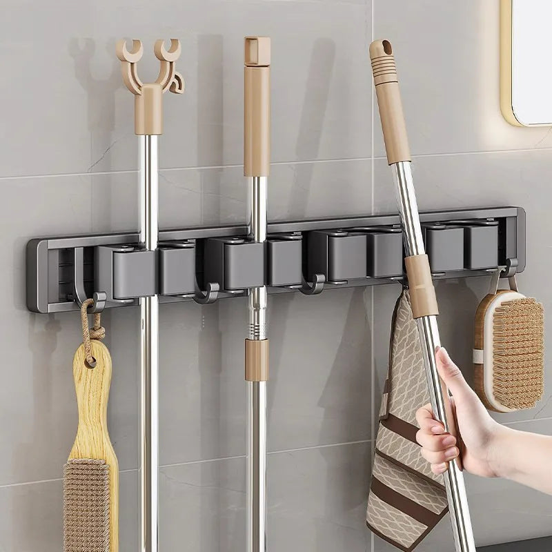 Wall-Mounted Mop &amp; Broom Holder – Strong & Space-Saving Organizer