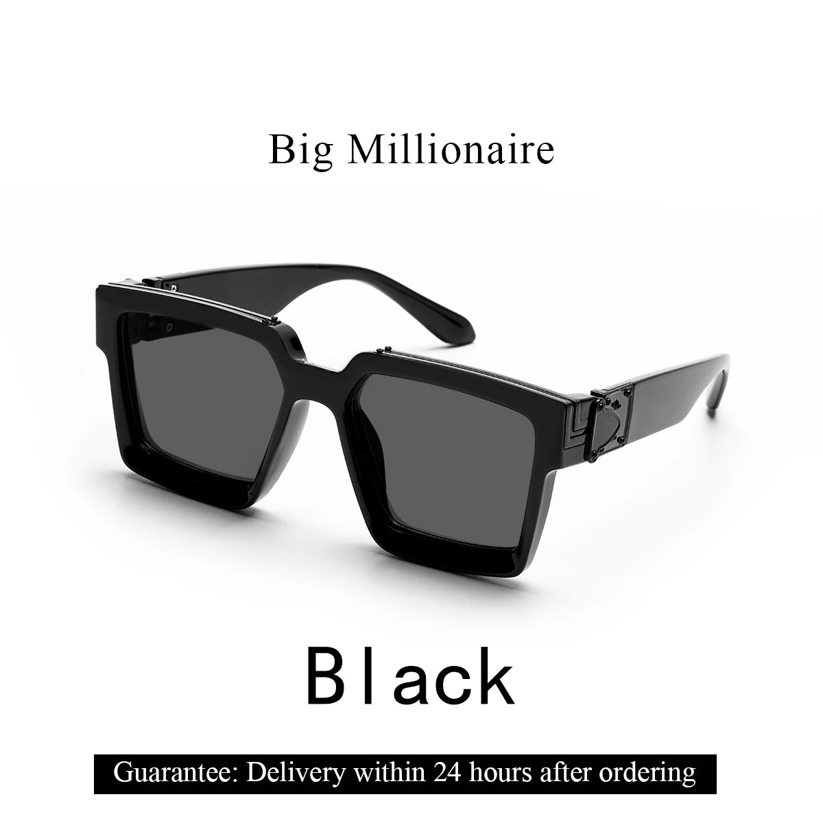 Ruiao Retro Black Millionaire Shades – Luxury 2024 Designer Sunglasses
