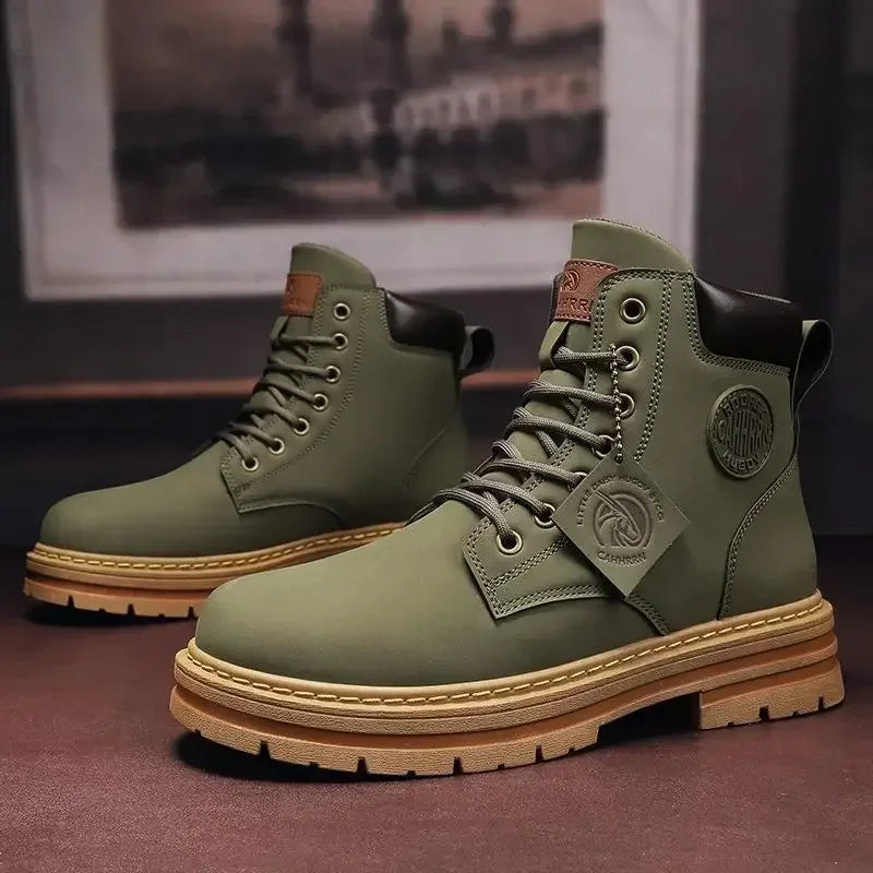 Men’s Retro High-Top Boots – Stylish & Durable Winter Footwear