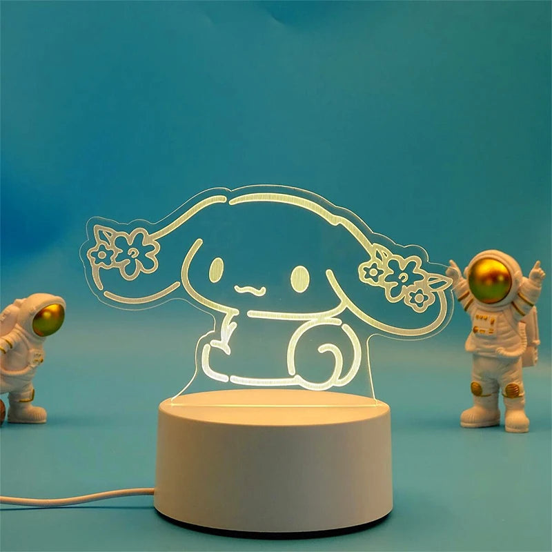 Hello Kitty KEROKERO KEROPPI My Melody Creative Cartoon Night Light - Kawaii Heart-Shaped Bedside Lamp for Girls