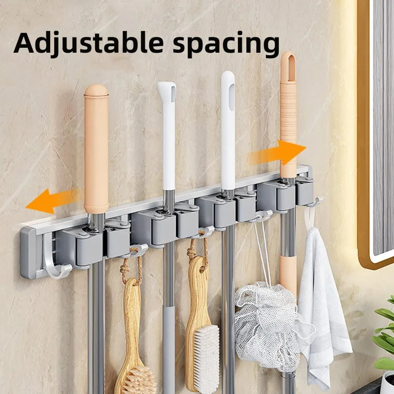 Wall-Mounted Mop &amp; Broom Holder – Strong & Space-Saving Organizer