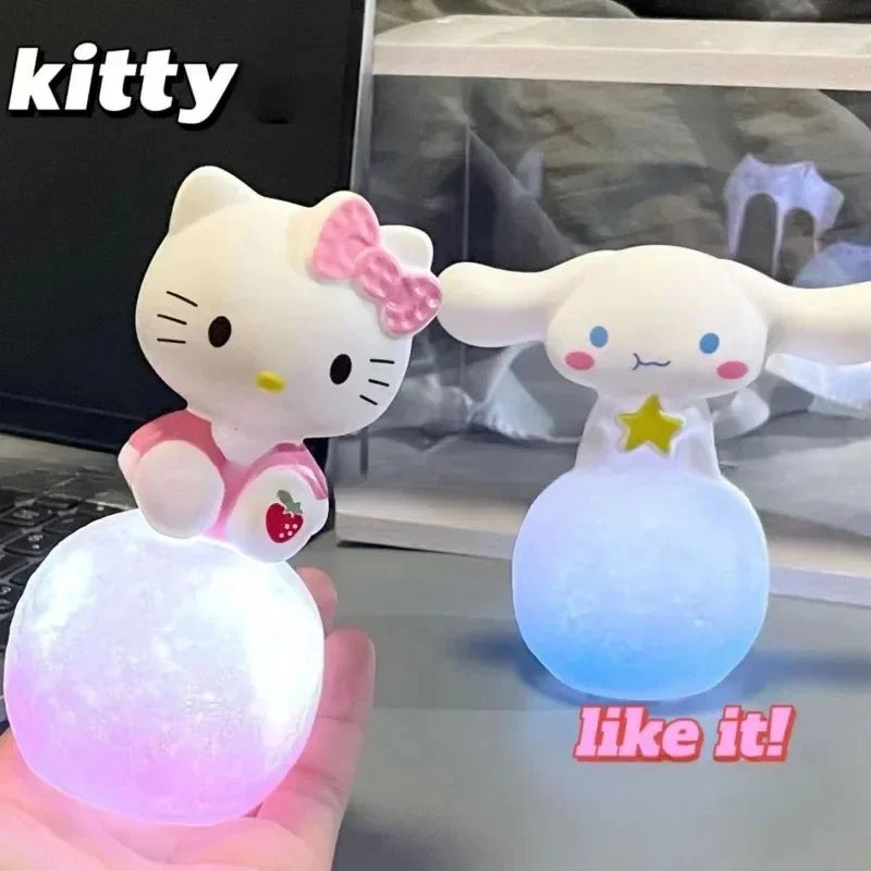 Miniso Hello Kitty Night Light - Luminous Bedside Lamp for Kids - Cute Anime Characters Kuromi and Cinnamoroll