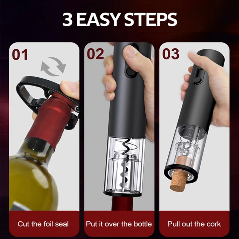 Electric Wine Opener Gift Set – Effortless & Stylish Wine Opening