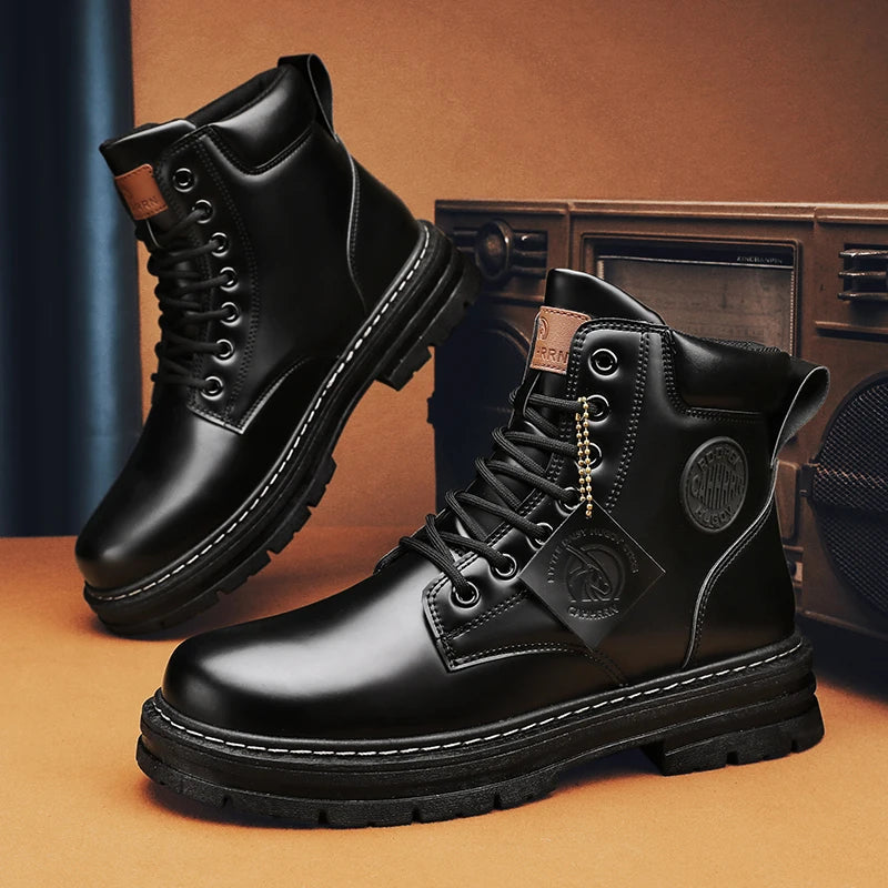 Men’s Retro High-Top Boots – Stylish & Durable Winter Footwear