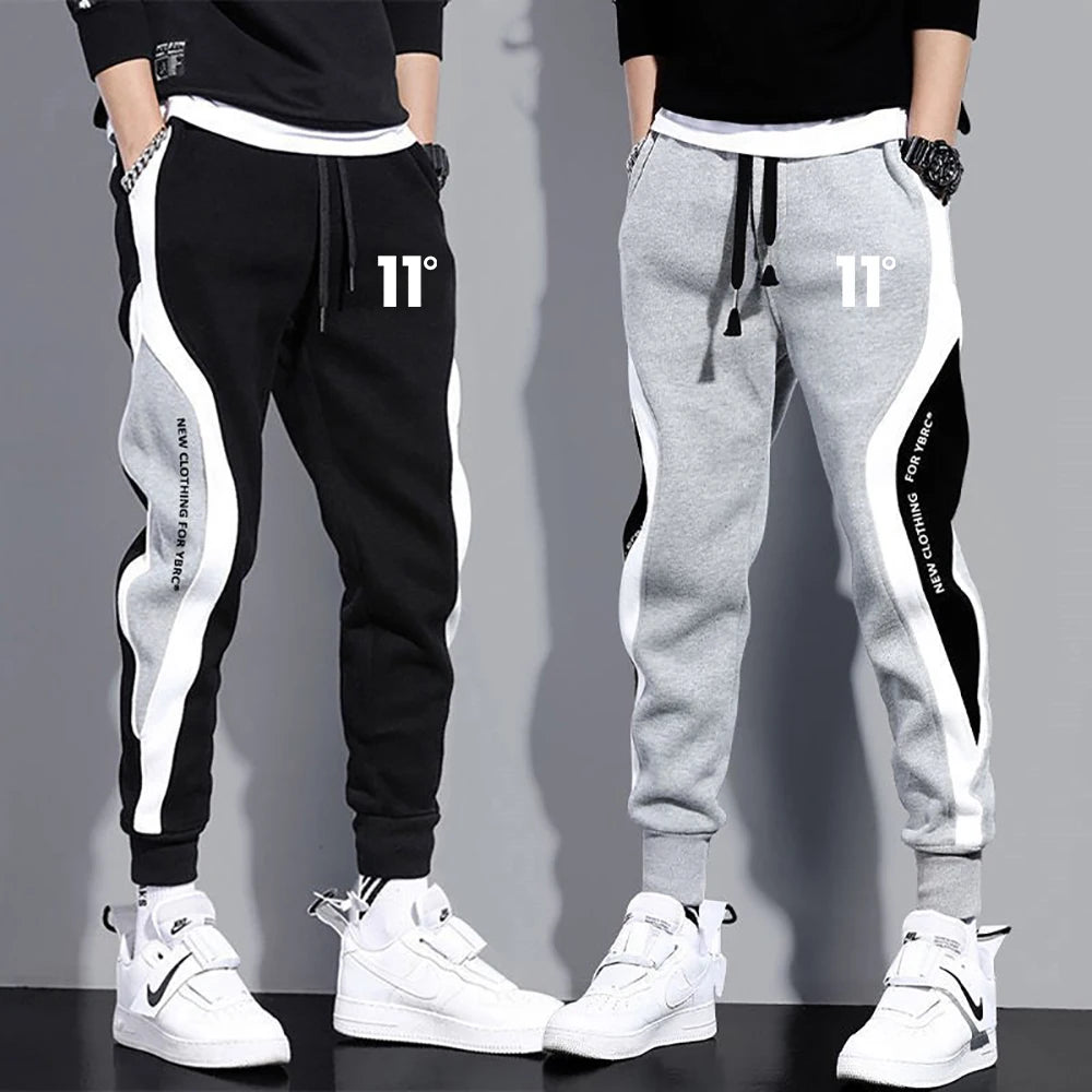 Men's 11 Print Patchwork Sweatpants – Stylish Joggers for Spring & Autumn