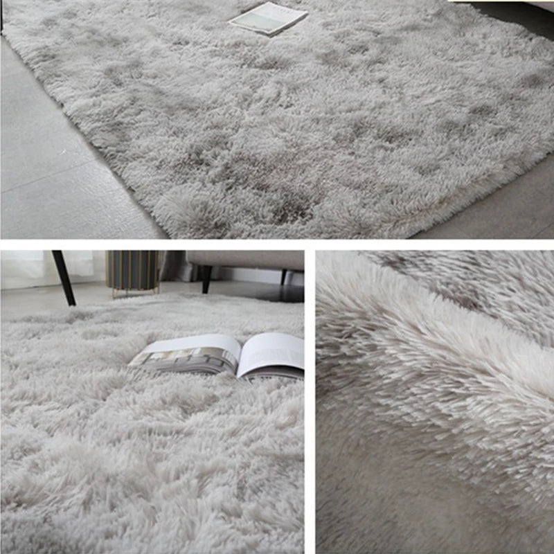 Plush Gray Carpet – Soft &amp; Fluffy Rug for Living Room & Bedroom