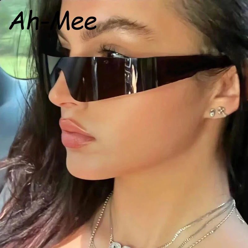 Y2K Wrap-Around One-Piece Sunglasses 🌀 – Futuristic Cycling Goggles for Women & Men