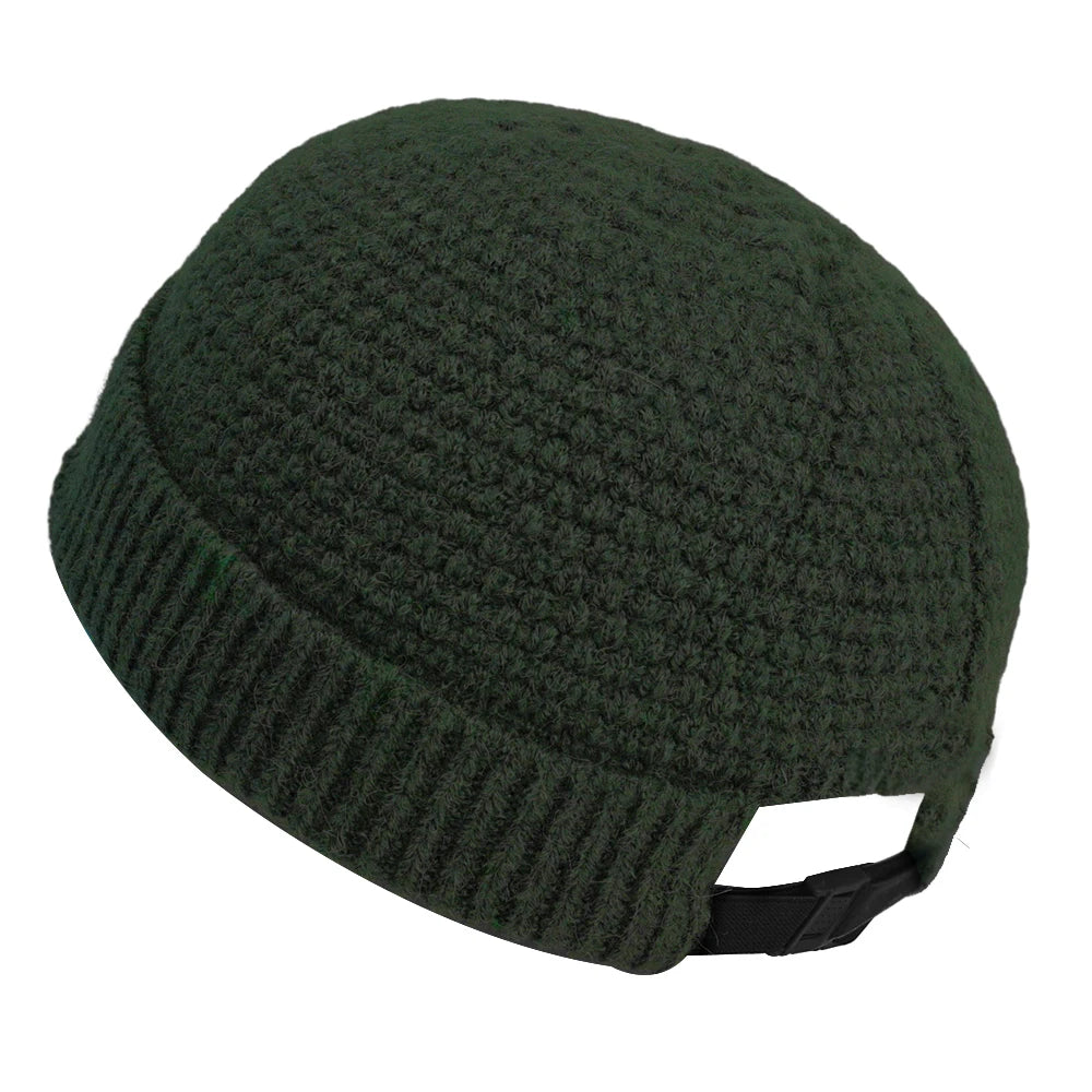 Woolen Knitted Beanie – Thick & Warm Roll-Up Edge Cap for Men & Women