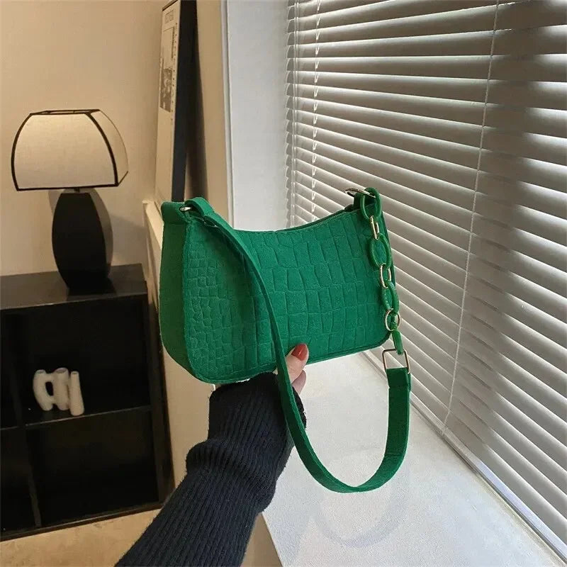 2024 Retro Small Square Shoulder Bag – Elegant Autumn Underarm & Handheld Purse