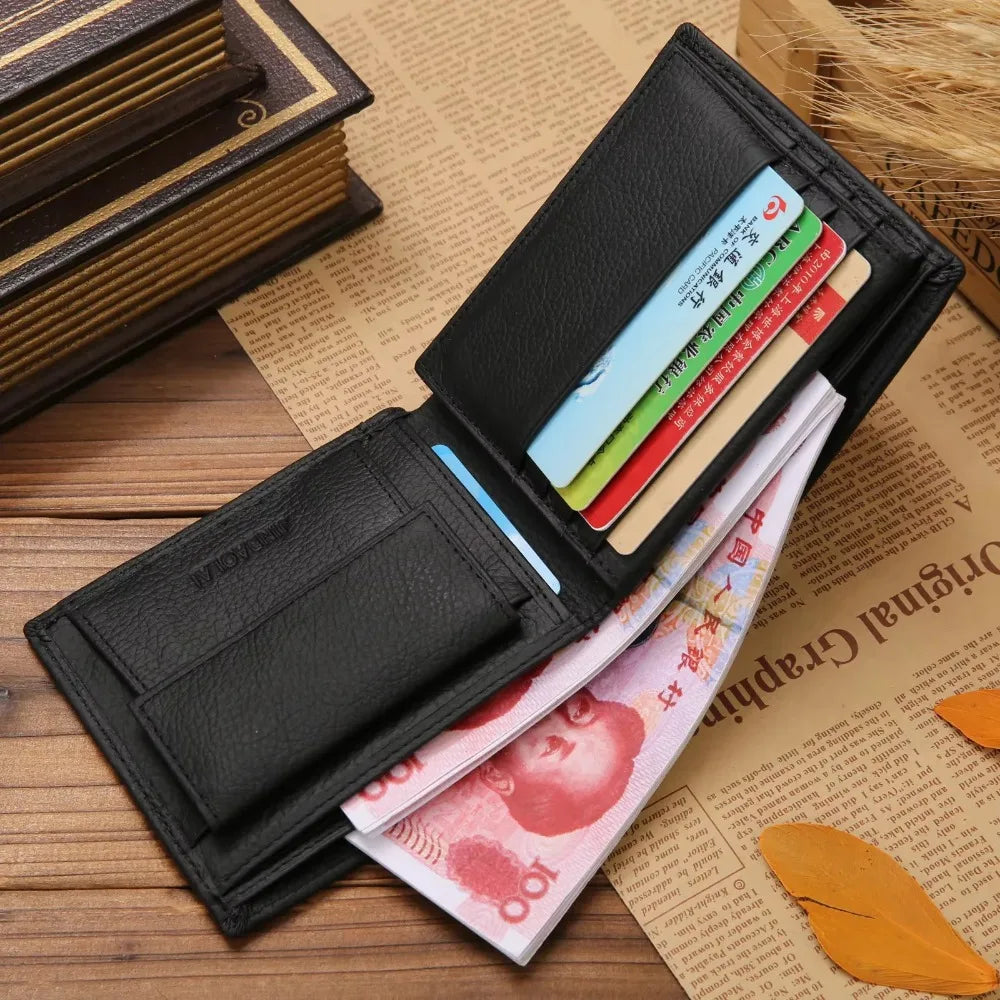 Genuine Leather Men’s Wallet – Premium Cowhide Elegance