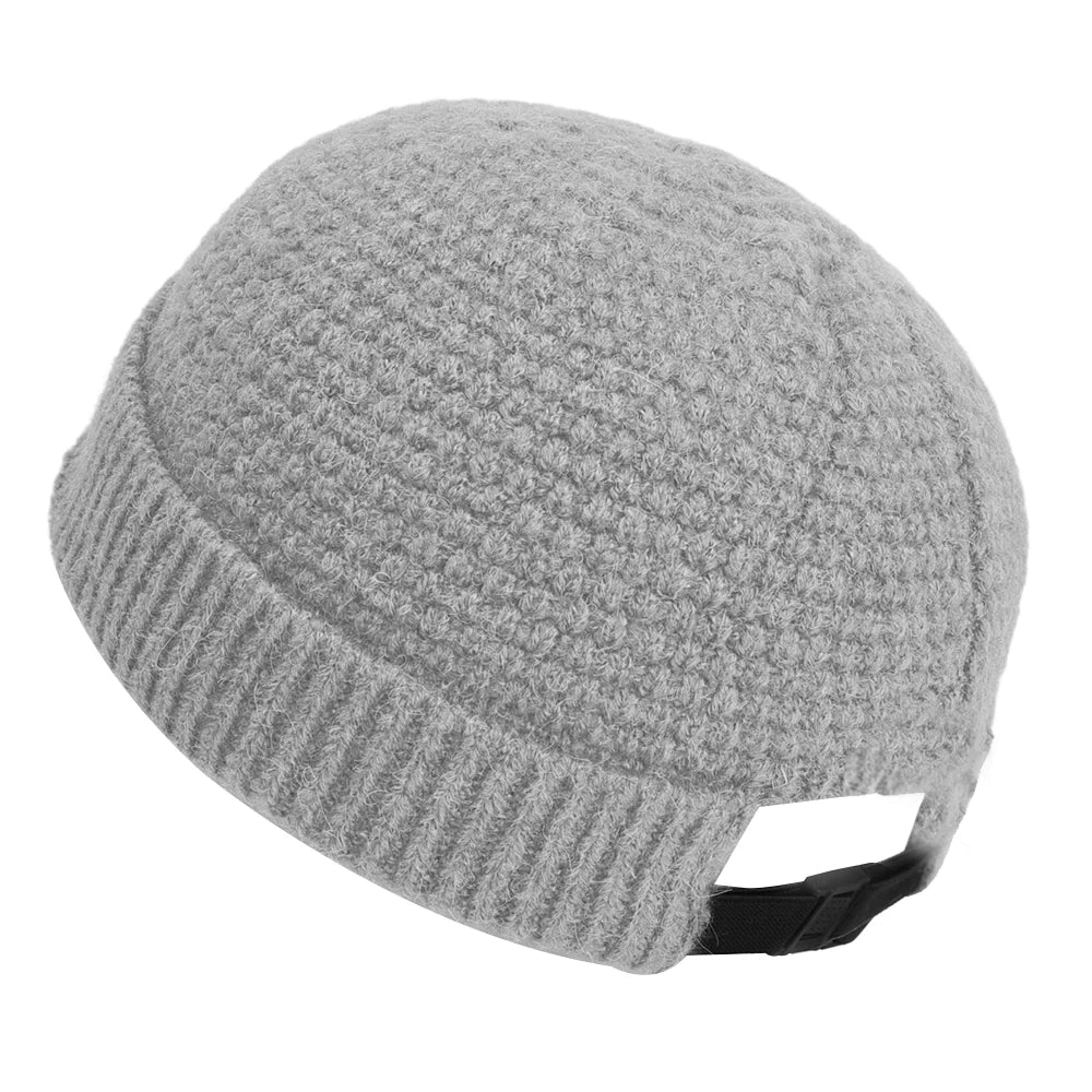 Woolen Knitted Beanie – Thick & Warm Roll-Up Edge Cap for Men & Women