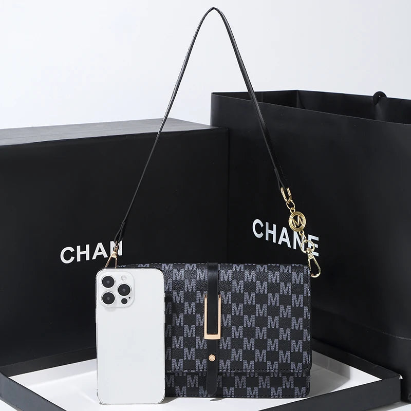 Luxury PU Shoulder Bag Set – Women's Elegant Small Square Crossbody Purse