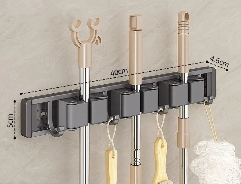 Wall-Mounted Mop &amp; Broom Holder – Strong & Space-Saving Organizer