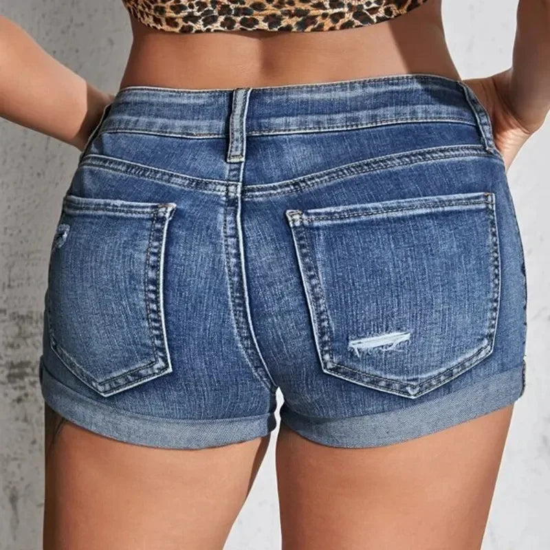Women's Split Denim Shorts – Sexy & Casual Summer Beachwear