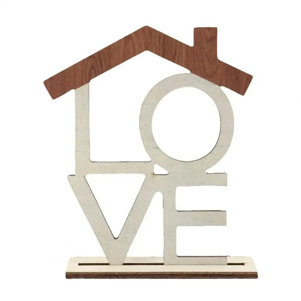 LOVE HOME Desktop Decoration – Elegant Wooden Table Centerpiece