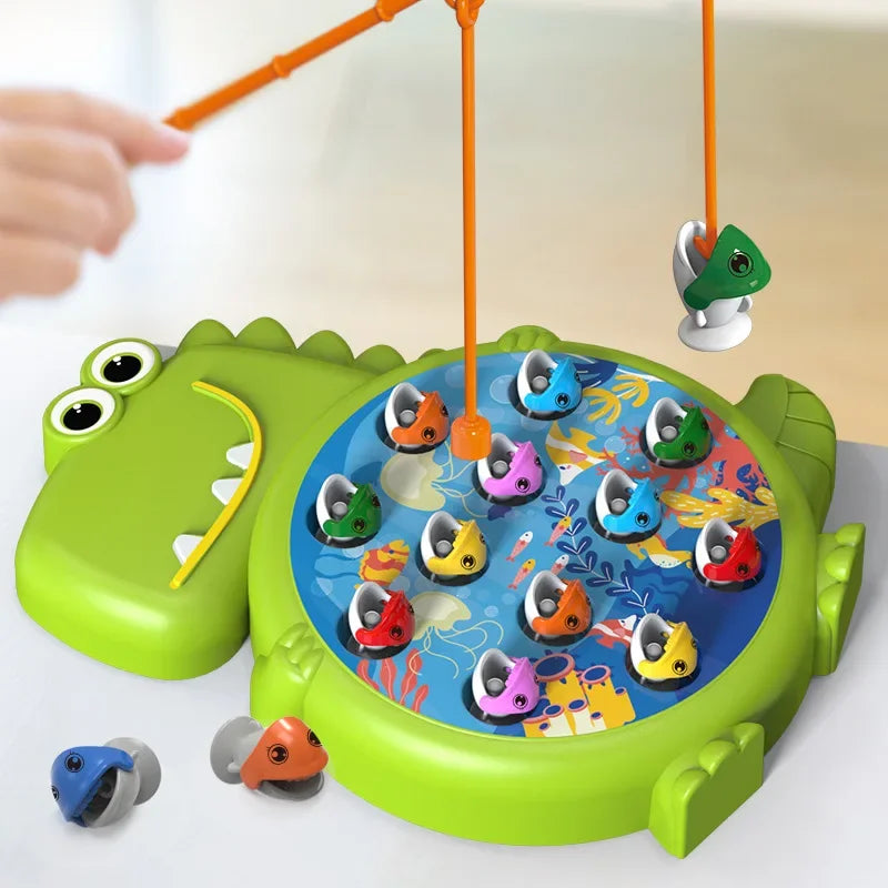 Simple Dinosaur Magnetic Fishing Toys - Montessori Educational Fishing Pole Game for Kids and Toddlers